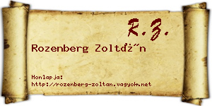 Rozenberg Zoltán névjegykártya